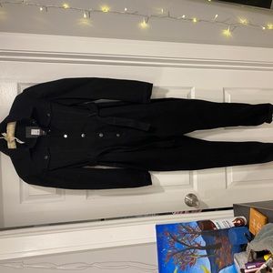 Fashion nova straight leg black denim jumpsuit - size Small